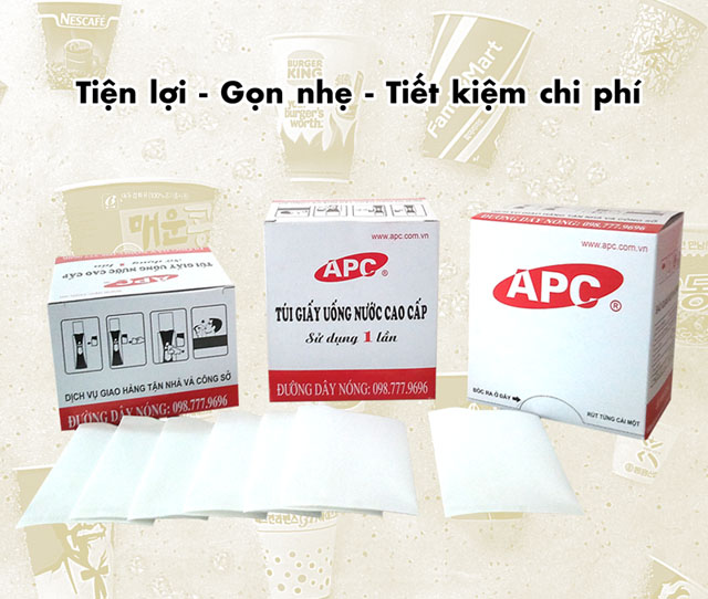 cốc giấy – ly giấy –  túi giấy uống nước APC